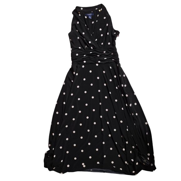 Chaps Black and White Polka Dot Dress Size: S Excellent Used Condition‎ - Picture 1 of 6